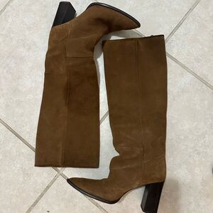 Zara Brown Suede Knee-High Boots Size 42 (10.5/11)